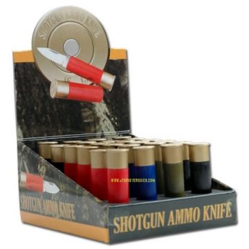 Shot Gun Knife 24pc Display Box 2.5" Closed 4 Colors Mix.